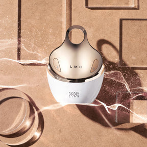 FourRolling: V-Face Lifting Skincare Device over a shimmering bronze background