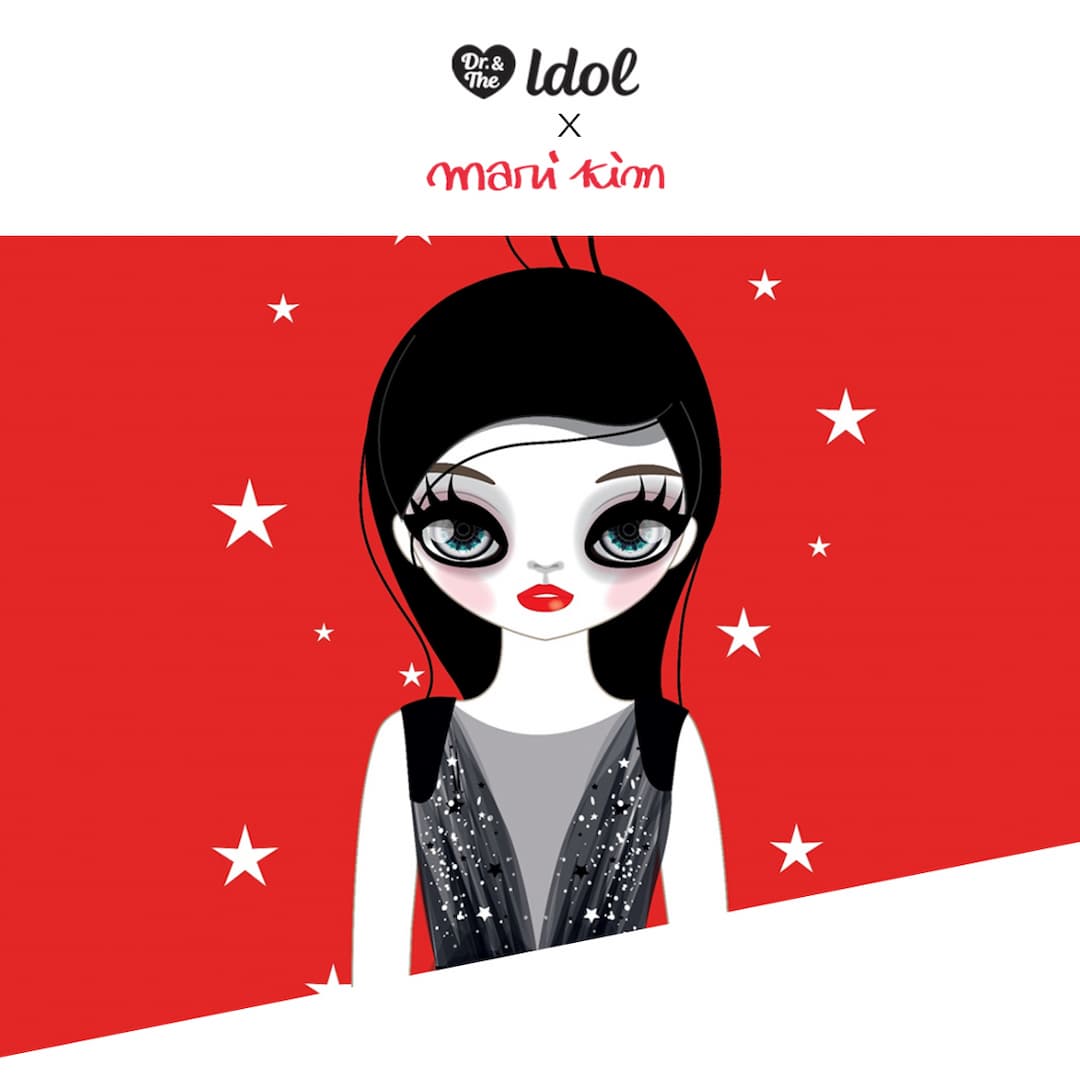 Dr. & The Idol Eyeliner x Mari Kim promotional poster