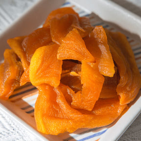 Close-up showing the texture of Ssunsu's Semi-Dried Persimmon Beauty Snack